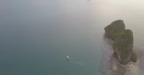 Aerial Phra Nang Beach Reverse Railay Видео 80361767