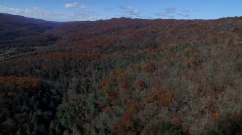 Aerial of Pine Mountain State Park in the Fall Stock Footage 64269888