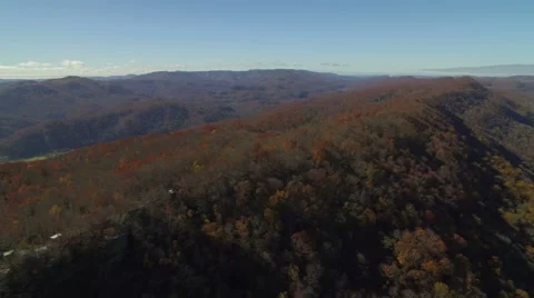 Aerial of Pine Mountain State Park in the Fall Stock Footage 64272941