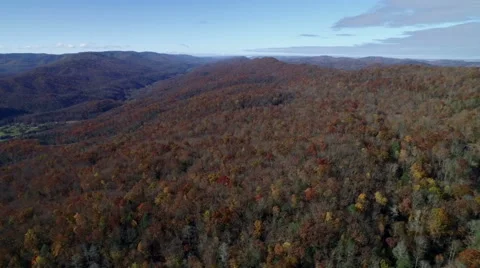 Aerial of Pine Mountain State Park in the Fall Stock Footage 64273858