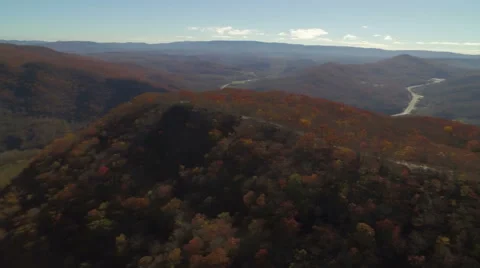 Aerial of Pine Mountain State Park in the Fall Stock Footage 64274221