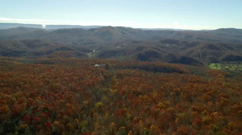 Aerial of Pine Mountain State Park in the Fall Stock Footage 64274386