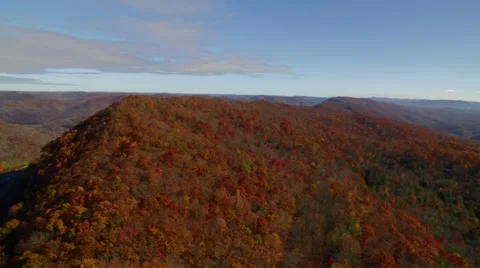 Aerial of Pine Mountain State Park in the Fall Stock Footage 64275344