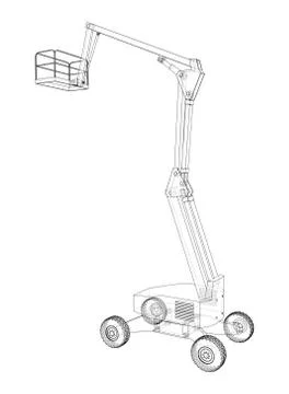 Aerial platform concept outline. Vector Stock Illustration