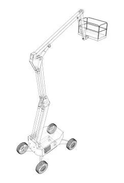 Aerial platform concept outline. Vector Stock-Illustration