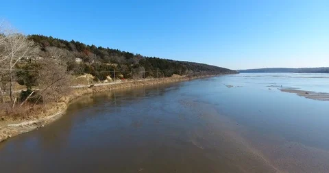 Aerial of the Platte River Stock Footage 99015846