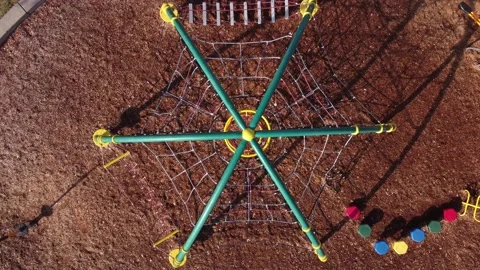 Aerial Playground Structure Stock Footage 224397019