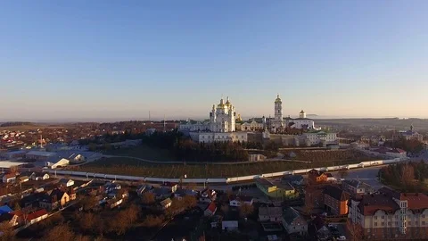 Aerial Pochaev Monastery Video stock 83993849