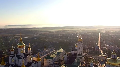 Aerial Pochaev Monastery Video stock 97757420