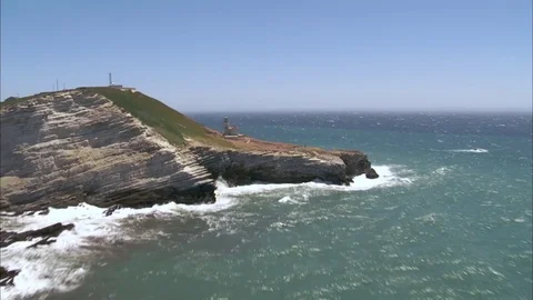 Aerial of Point Conception and Light House Stock Footage 71751272