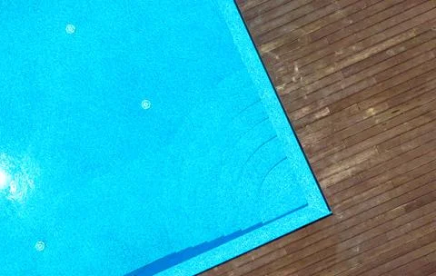 Aerial. Pool side background with copy space. Top view. Stock Photos