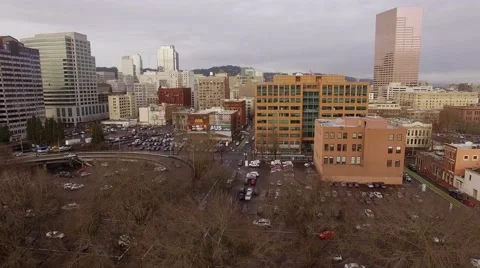Aerial Portland Oregon - Downtown Stock Footage 59583700