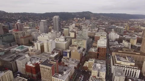 Aerial Portland Oregon - Downtown Stock Footage 59584247