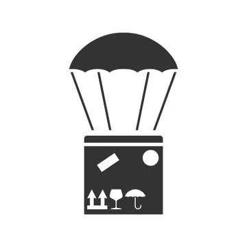 Aerial post delivery icon flat Stock Illustration