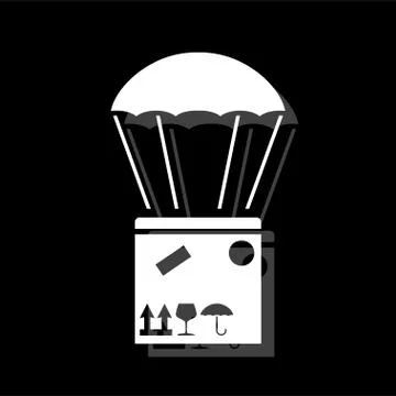Aerial post delivery icon flat Stock Illustration