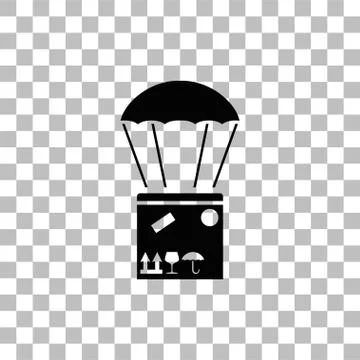 Aerial post delivery icon flat Stock Illustration