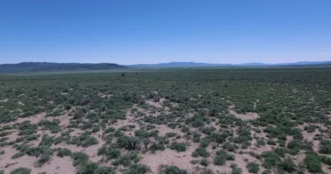 Aerial, pov, a flat empty landscape, Nevada, USA Stock-Footage 140505393