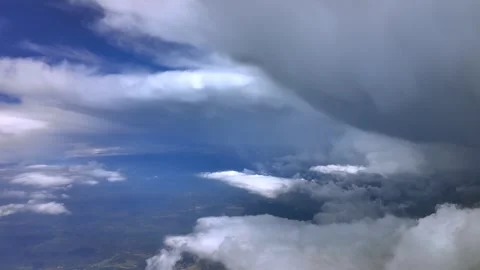 Aerial POV of Massive Storm Clouds: Footage Taken From a Jet Cockpit. Stock Footage 310550094