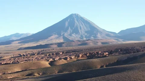 Aerial pull away shot of the volcano Volcan Licancabur east of San Pedro Stock Footage 162311424