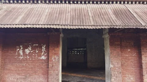 Aerial Pull-Back from Bangladesh's Historic First Railway Station in Kushtia Stock Footage 344089014