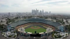 twilight night outside of dodger stadium, Stock Video