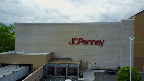 Aerial Pull Back of JC Penny Store Stock Footage 79763477