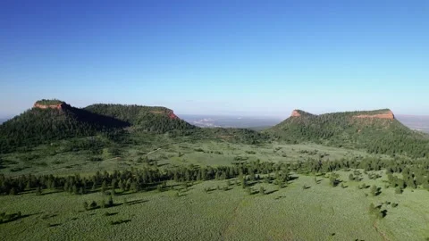 Aerial pull back shot of Bears Ears buttes from back side in Bears Ears Stock Footage 336411449