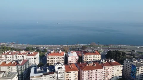Aerial Pull back View of aasm Modern Arts Center Izmir Turkey 14 Jan 2023 Stock Footage 329335677