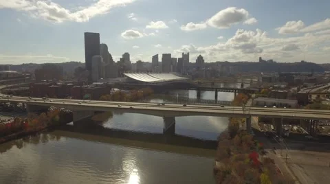 Aerial Pull Out from David L. Lawrence Center. Stock Footage 56920618