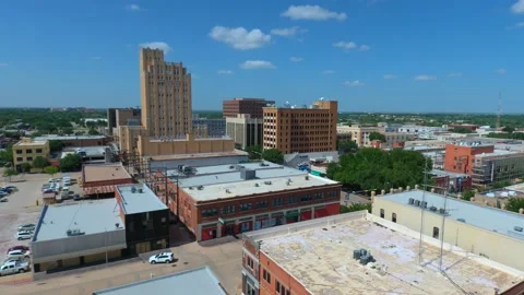 Aerial Pullback Downtown Abilene Texas Skyline 스톡 동영상 171884213