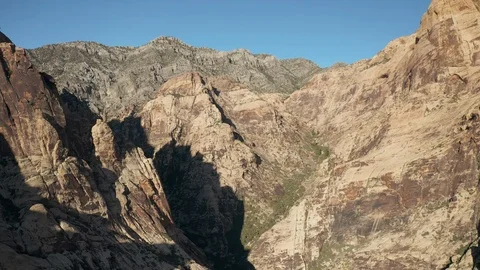 Aerial Pullback Reveal of Red Rock Canyons, Desert Landscape, Las Vegas, Nevada Stock Footage 116720982
