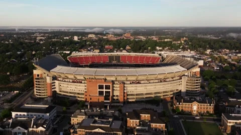 Aerial Pullback Reveals Bryant Denney Stadium, Home to the University of Stock-Footage 320422993