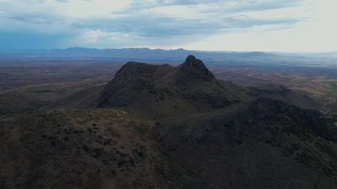 Aerial pullback of a unique mountain in the Arizona wilderness Stock Footage 201311411