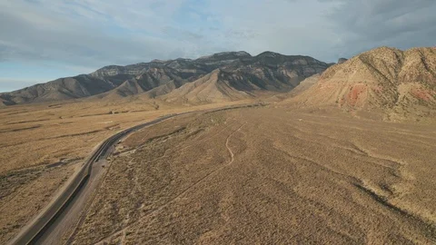 Aerial Pullback View of Red Rock Canyon, Spring Mountains, Las Vegas Stock Footage 116622947