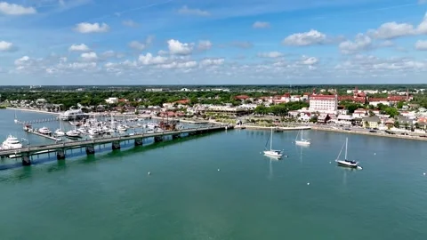 Aerial pullout st augustine florida Stock Footage 275344696