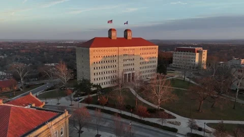 Aerial Push-In on Fraser Hall in Winter Light Video stock 337970208