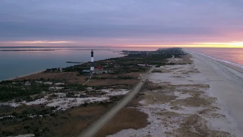 Aerial Push in LightHouse Stock Footage 74088750
