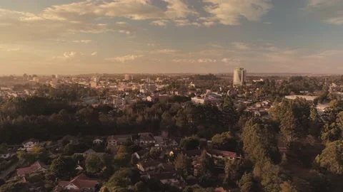 Aerial push over Eldoret at golden hour Stock Footage 130626752