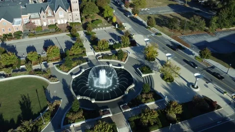 Aerial push over historic downtown Rock Hill, South Carolina, USA Stock Footage 164572079