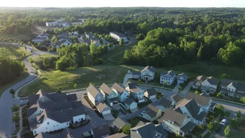 Aerial push over Riverwalk community in Rock Hill, South Carolina, USA Stock Footage 194537648