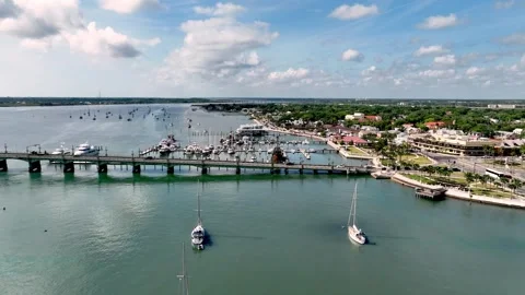 Aerial push in to St Augustine Florida Stock Footage 275344646