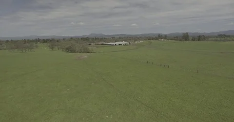 Aerial pushing in on farm. Stock Footage 75810160