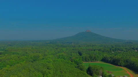 Aerial Quartzite Monadnock Rock Pinnacle Above Piedmont Plateau Carolina Stock Footage 346791638