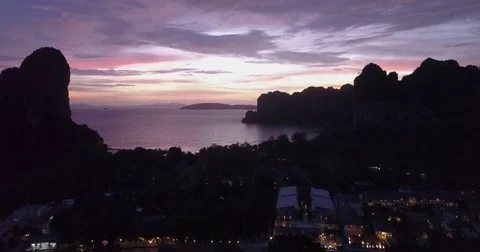 Aerial Railay Sunset 스톡 동영상 80371943