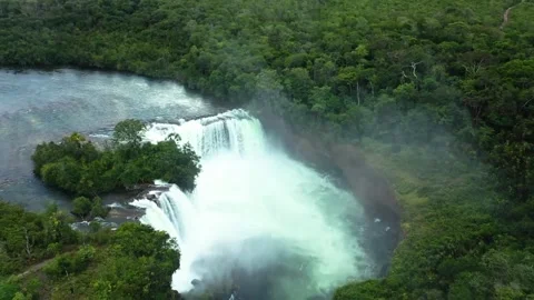 Aerial Rainforest Waterfall View. Stock Footage 305682080