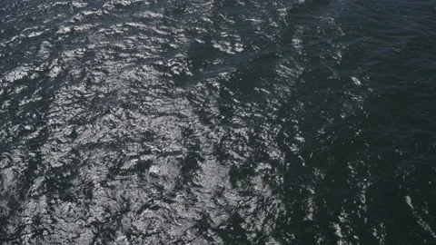 Aerial Real-Time View of Sunlight Reflecting on Sydney Harbour Water Surface Stock Footage 341317227