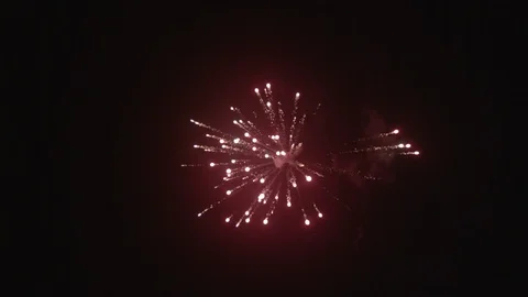 Aerial red fireworks Video stock 99520357