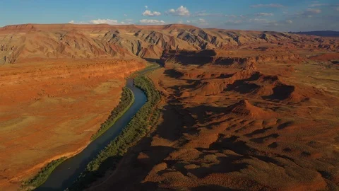 Aerial Red Mesa River 스톡 동영상 117219028