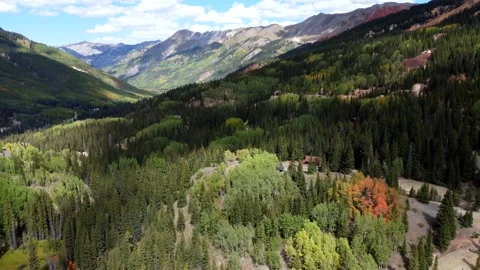 Aerial Red Mountain Pass Mining Area Stock Footage 293341592