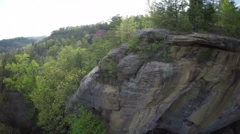Aerial Red River Gorge / Daniel Boone National Forrest in Appalachian Mountains Stock Footage 64276599